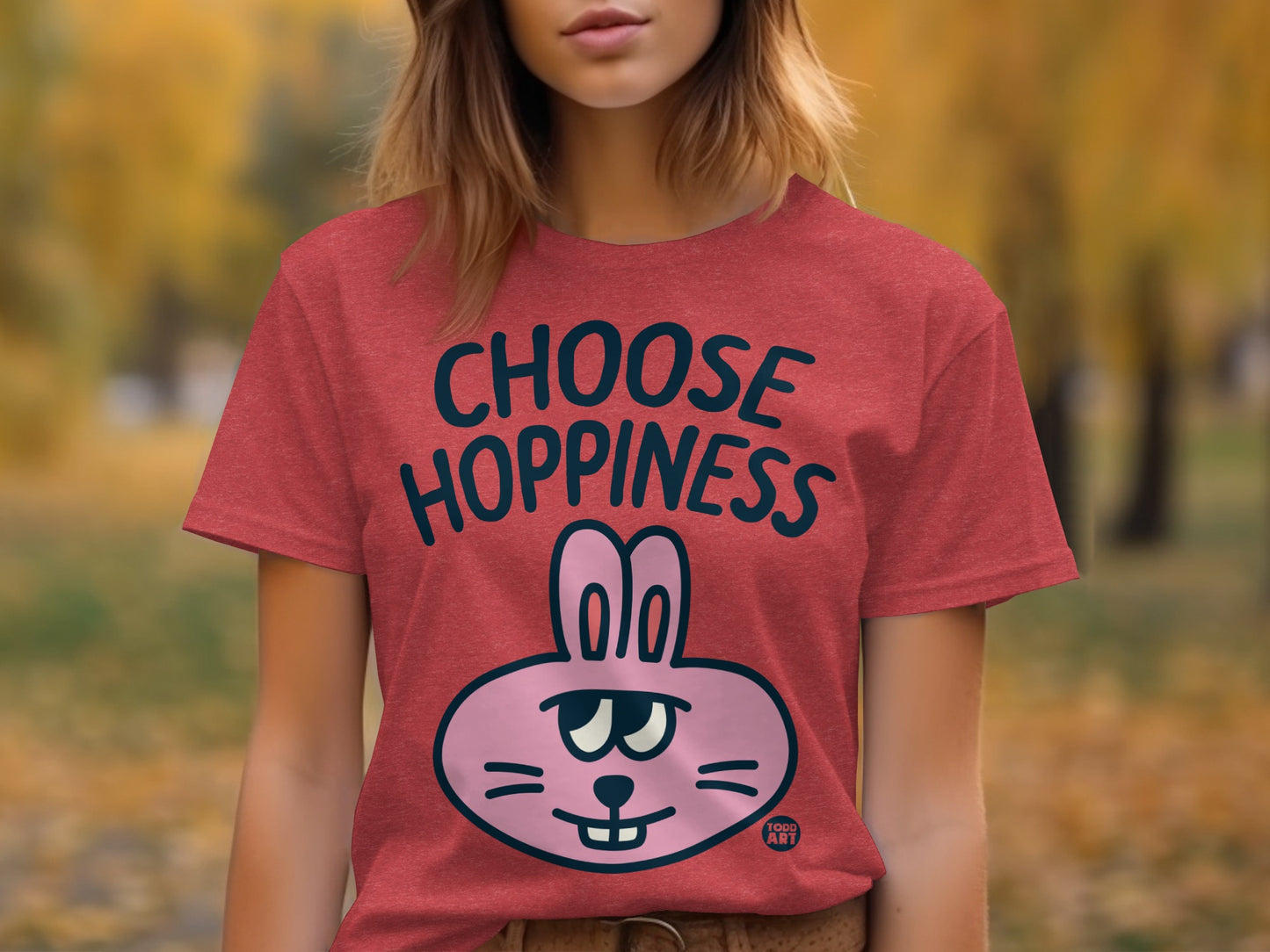 Choose Hoppiness Rabbit Illustration T-Shirt