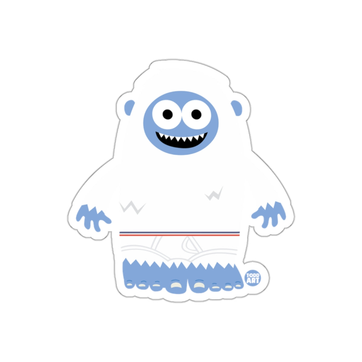 Cute Yeti Character Sticker Fun Blue and White Decal