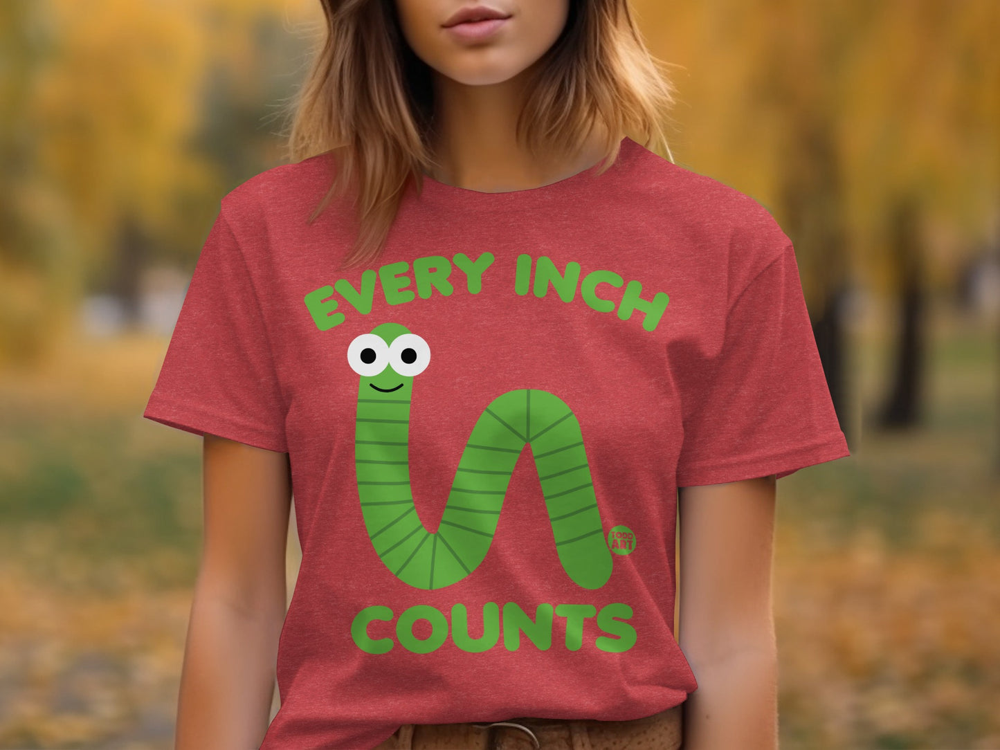 Every Inch Counts Green Worm Graphic Tee