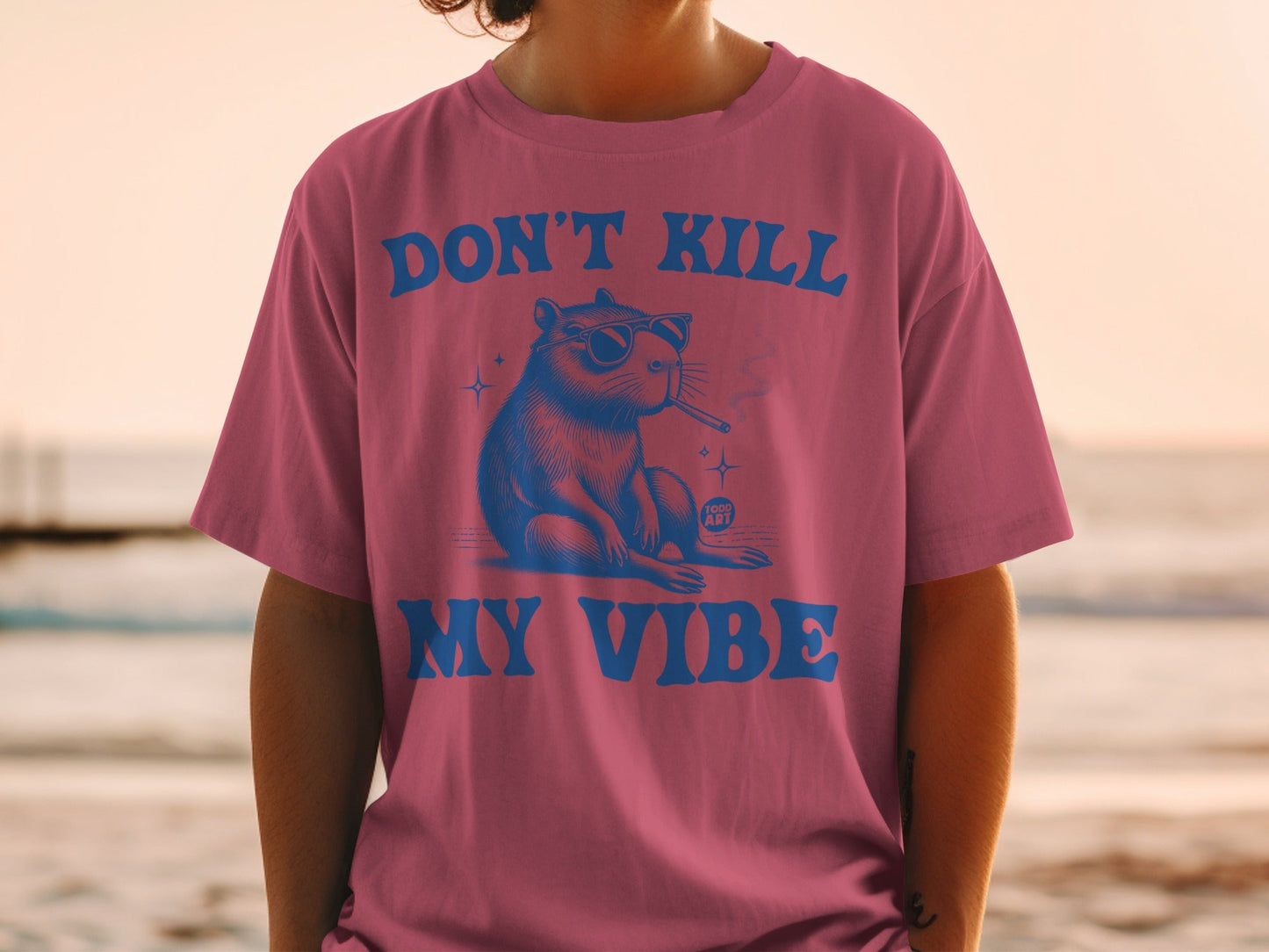 Don't Kill My Vibe Artistic Hamster Graphic T-Shirt