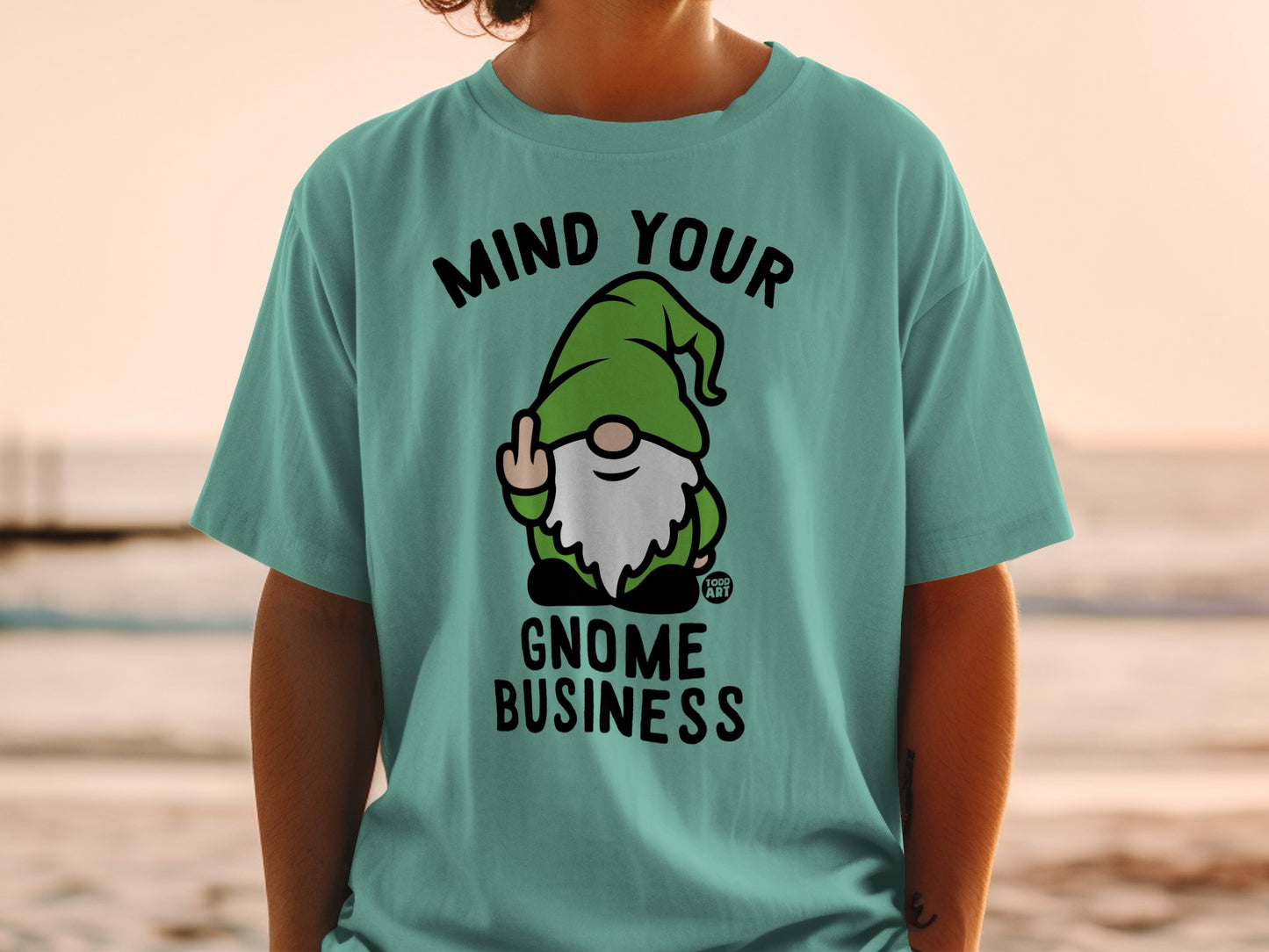 Mind Your Gnome Business Middle Finger Funny Gnome product type