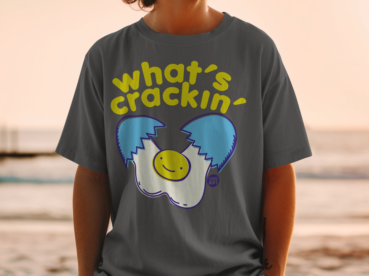 Funny Egg What's Crackin' Graphic T-Shirt