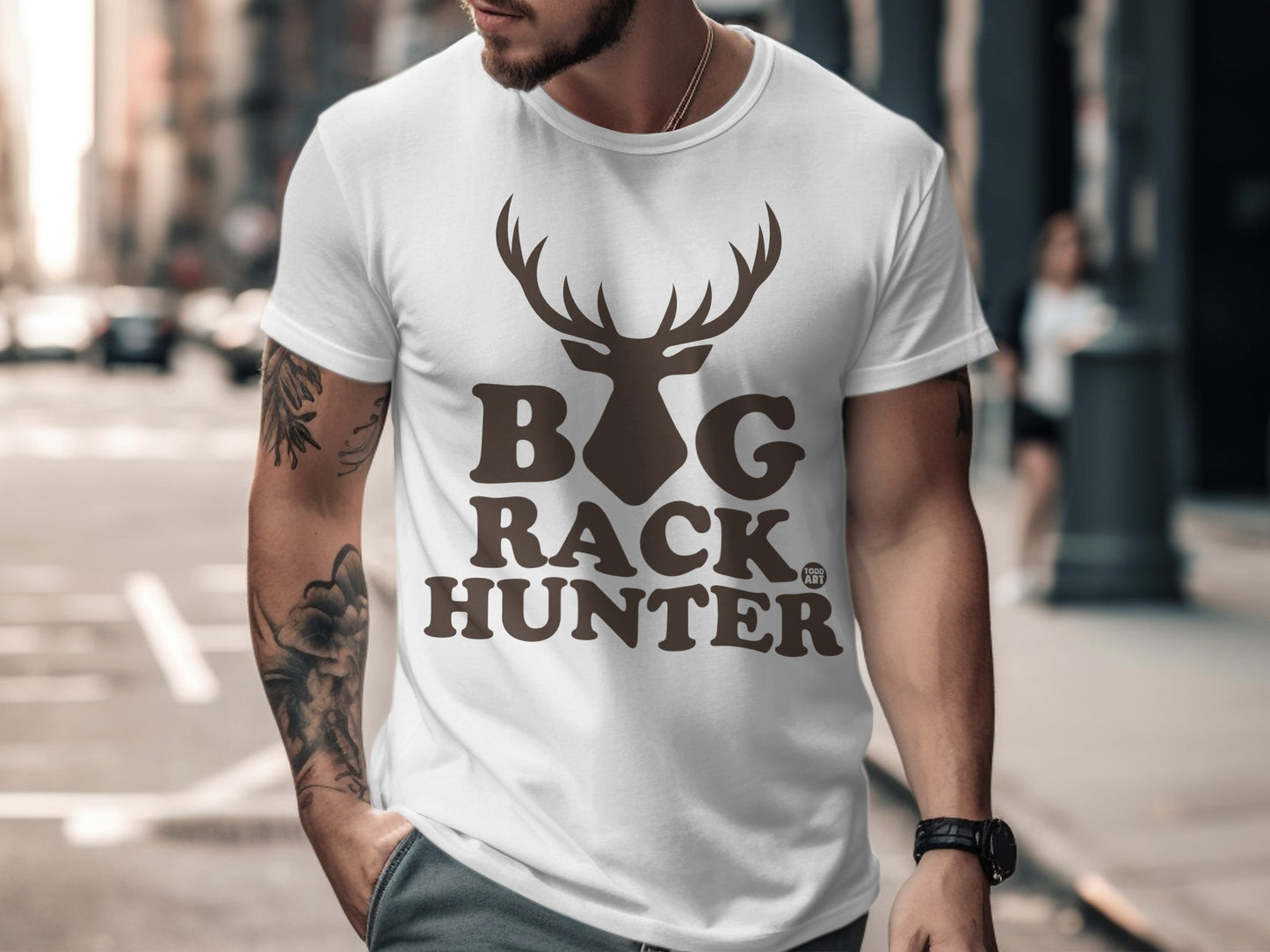 Big Rack Hunter Deer Antler Design T-Shirt