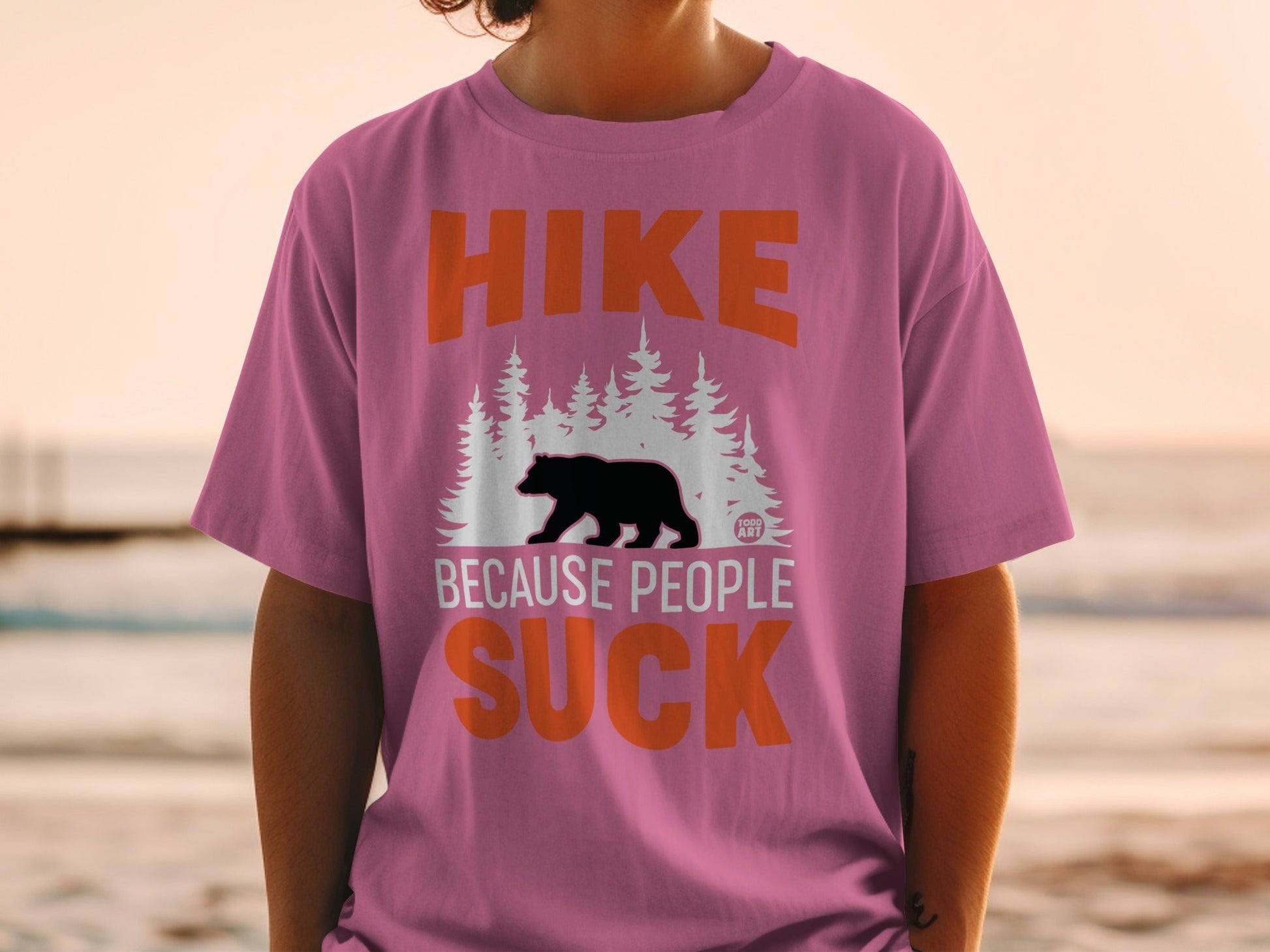 Hike Because People Suck Funny Graphic T-Shirt