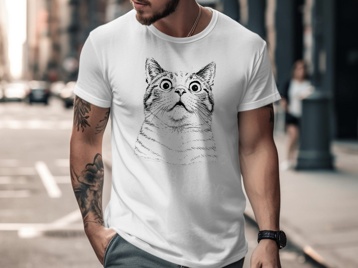 Funny Cat Face Graphic Men's Short Sleeve T-Shirt