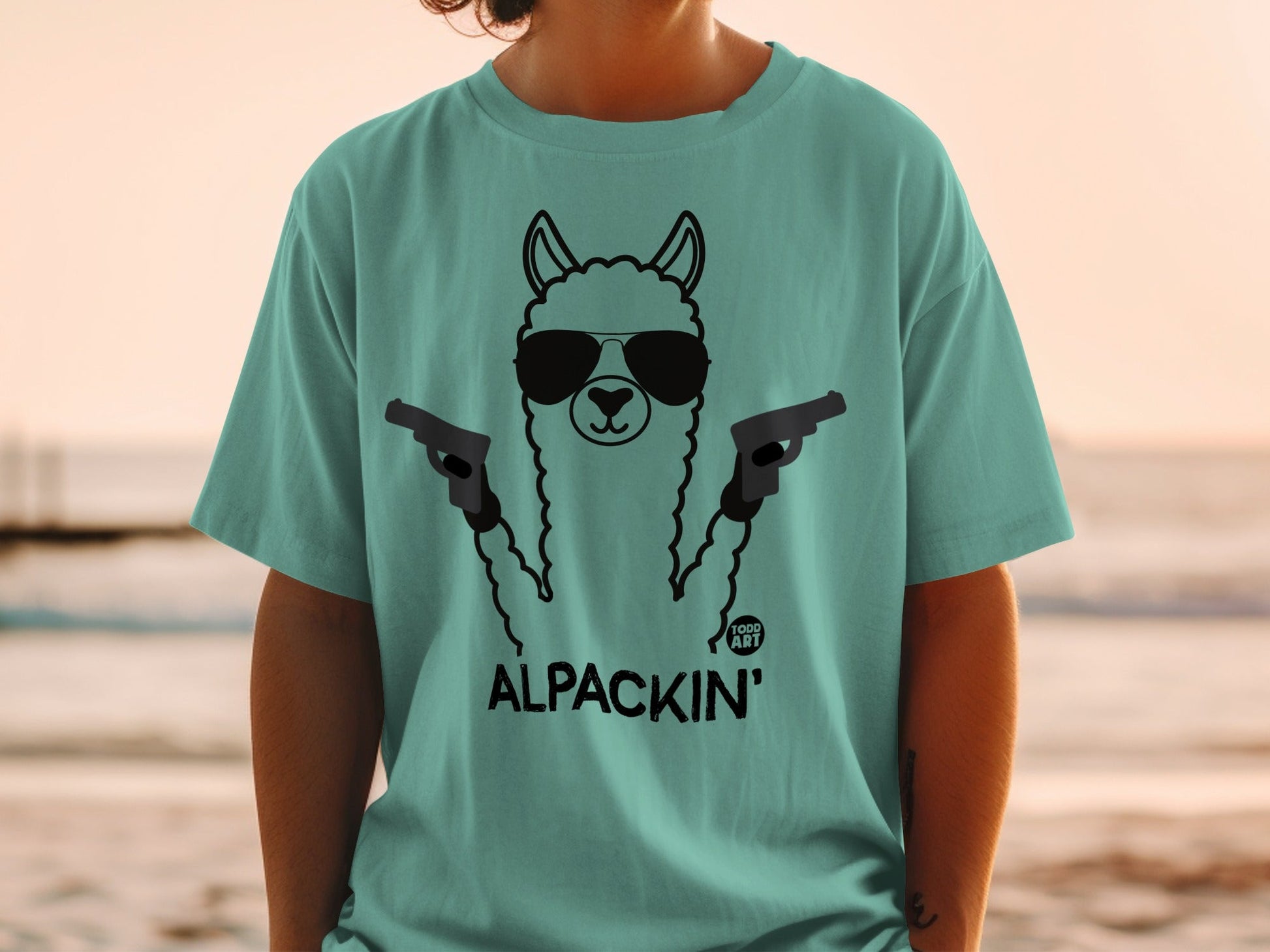 Alpackin' Alpaca with Sunglasses Graphic Tee Product