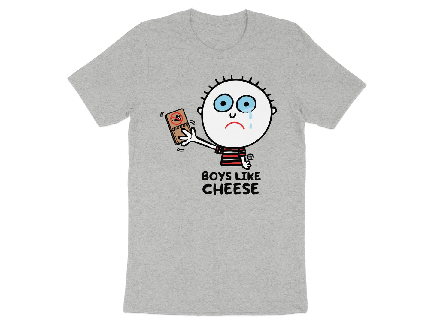 Boys Like Cheese with Sad Cartoon Graphic Shirt