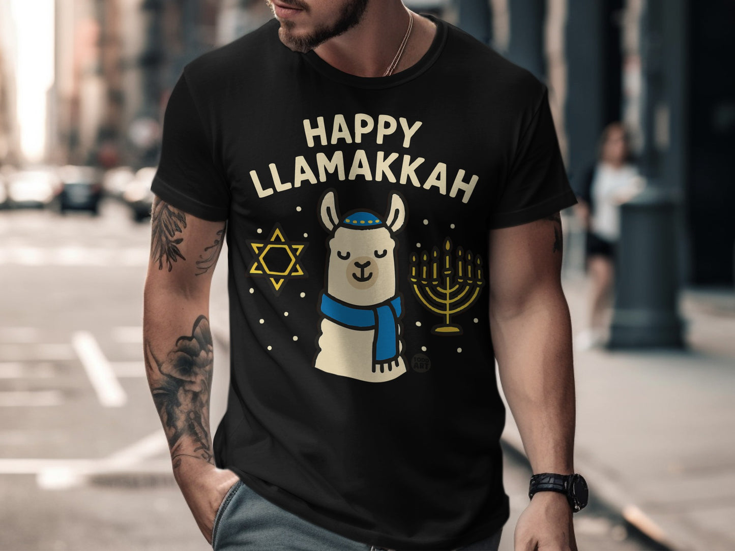 Happy Llamakkah T-Shirt Funny Hanukkah Animal Design