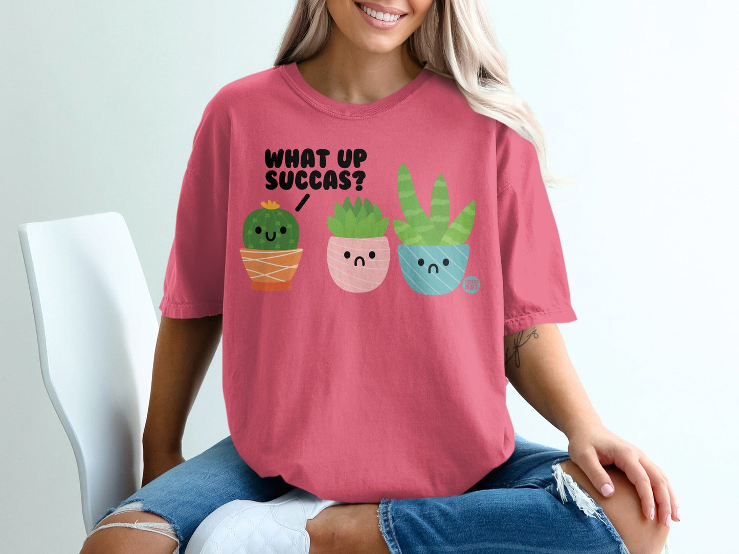 What Up Succas Funny Succulent Plants Graphic T-Shirt