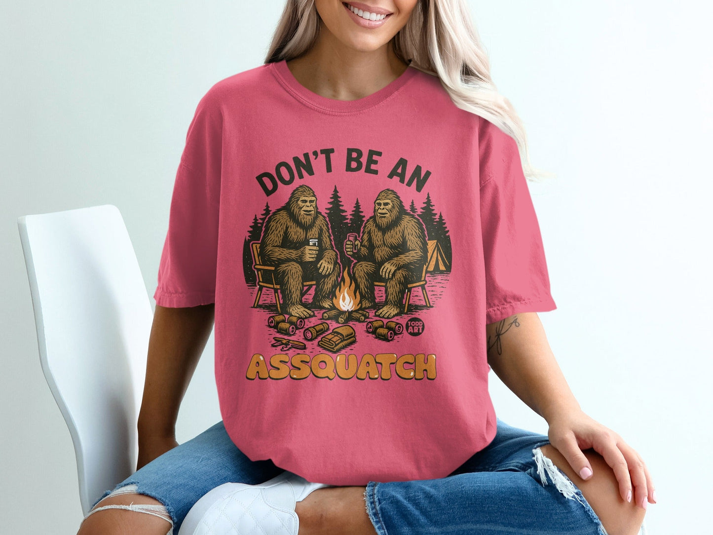 Don't Be An Assquatch Graphic Tshirt Camping Tee