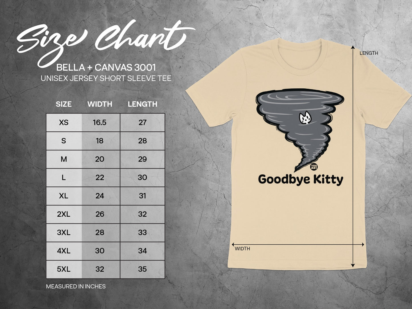 Unisex Tee Goodbye Kitty Tornado Graphic Shirt
