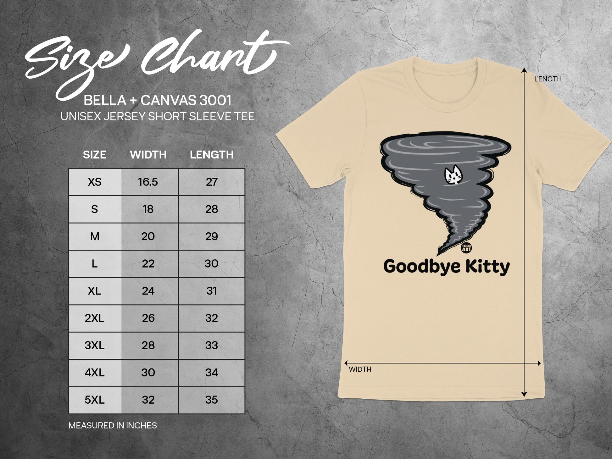 Unisex Tee Goodbye Kitty Tornado Graphic Shirt