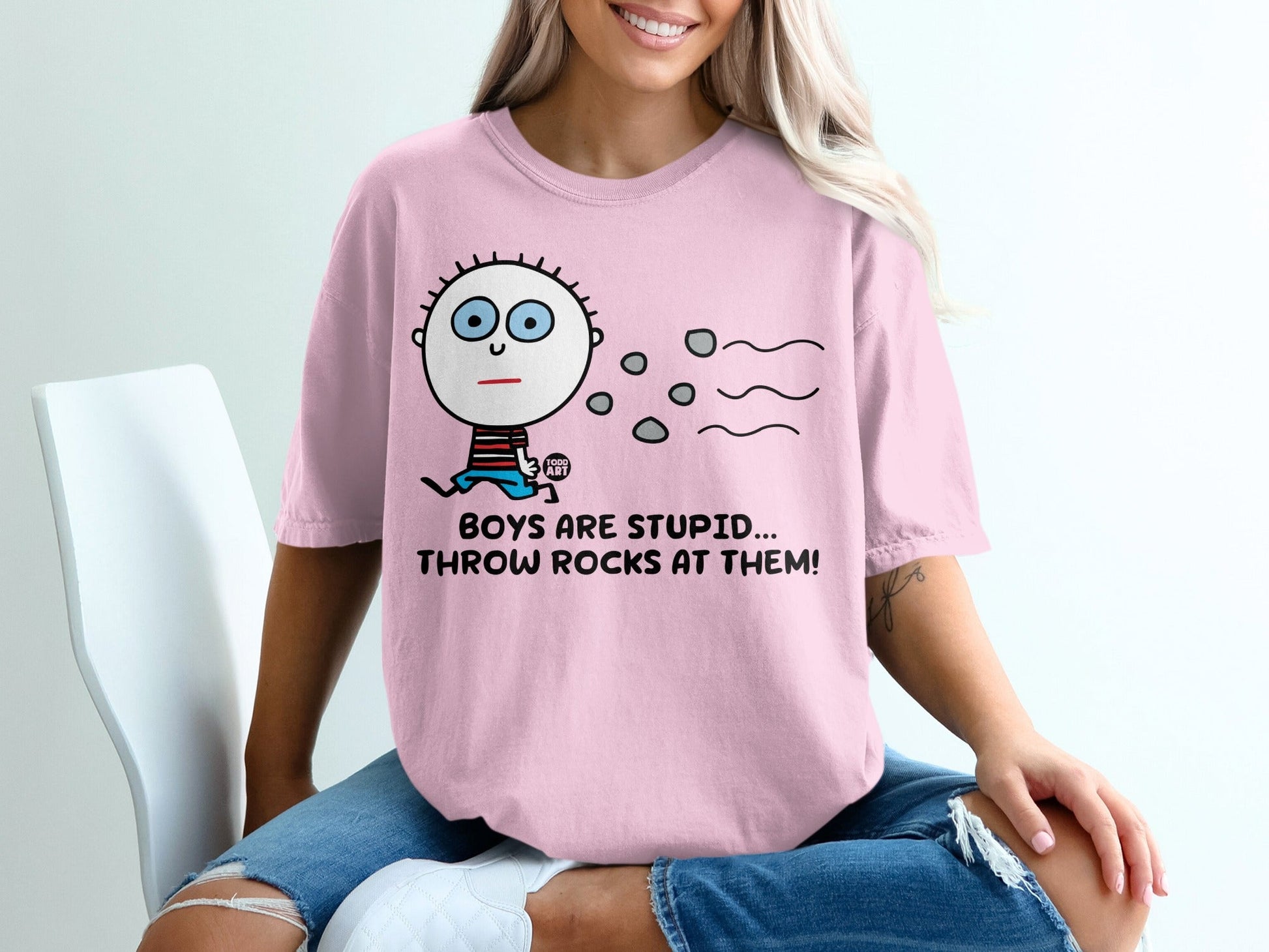 Boys Are Stupid Throw Rocks at Them T-shirt