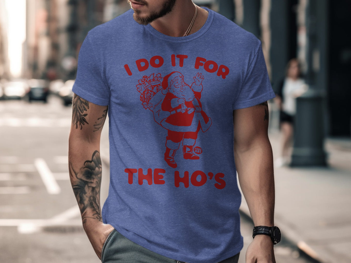I Do It For The Ho's Patterned Santa Shirt product