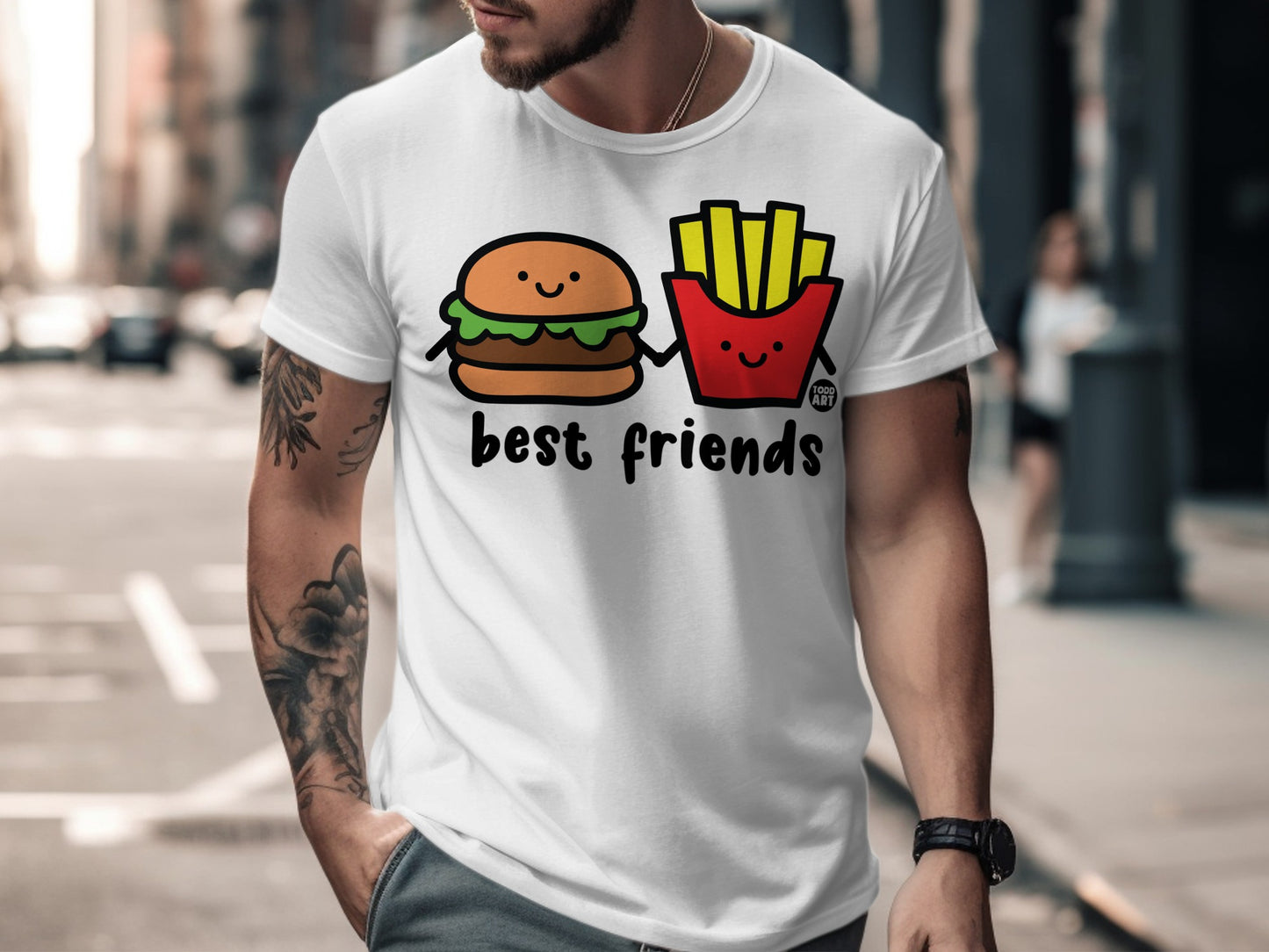Best Friends Burger and Fries Graphic T-shirt