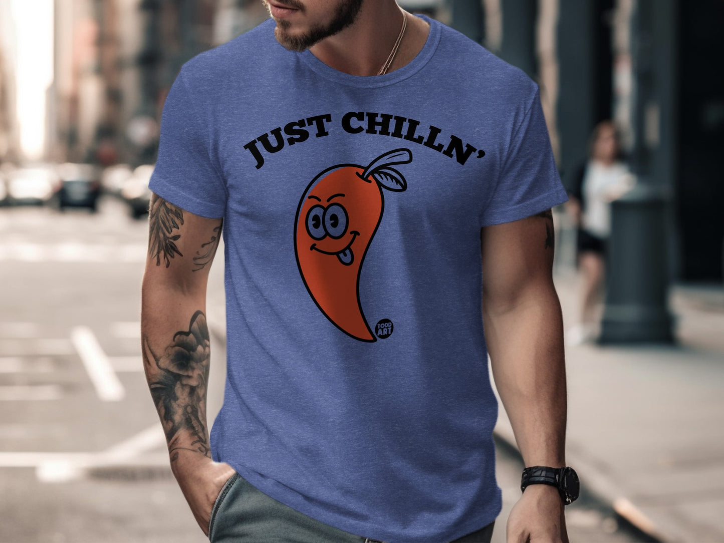 Just Chillin' Smiling Chili Pepper Graphic Tee