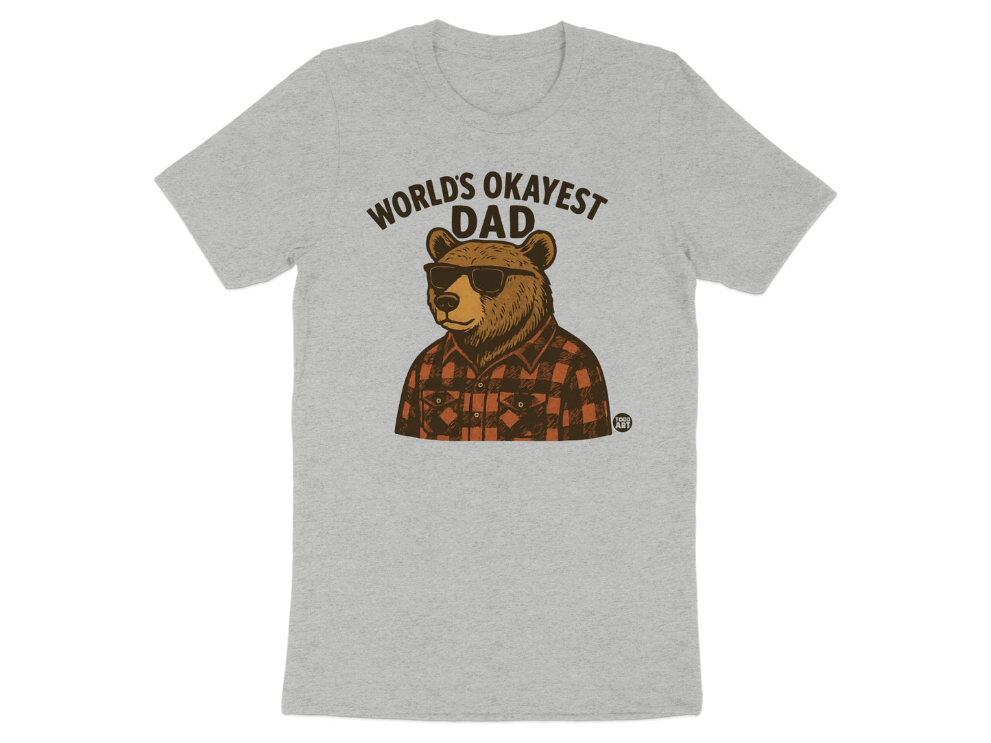 World's Okayest Dad Bear Graphic T-Shirt