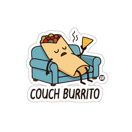 Couch Burrito Funny Sticker for Laptop or Water Bottle