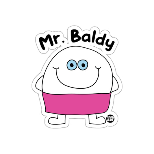Mr. Baldy Cartoon Character Sticker for Kids Fun