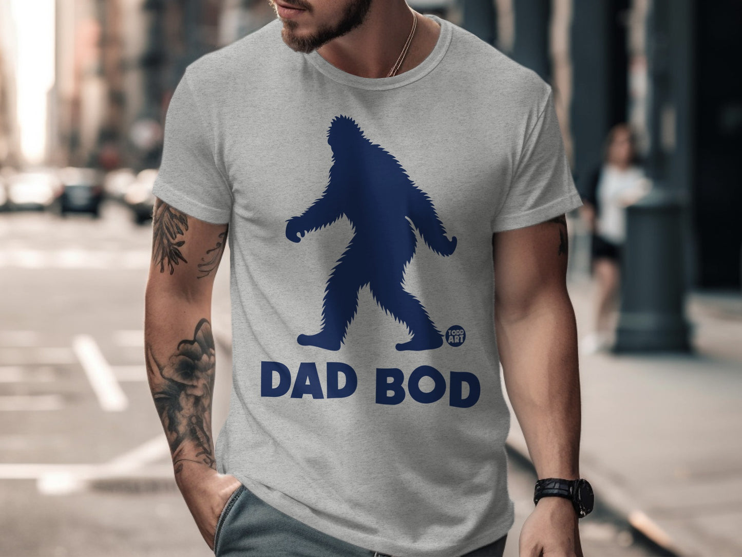 Funny Dad Bod Sasquatch Bigfoot Graphic Tee Shirt