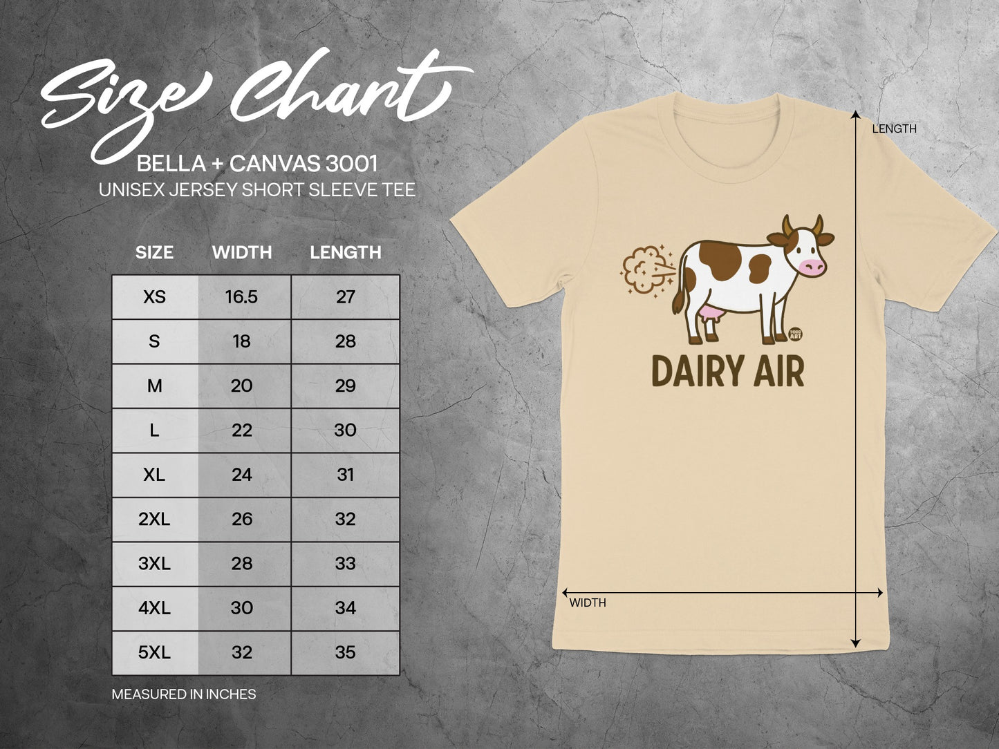 Dairy Air Cute Cow Design Unisex Short Sleeve Tee