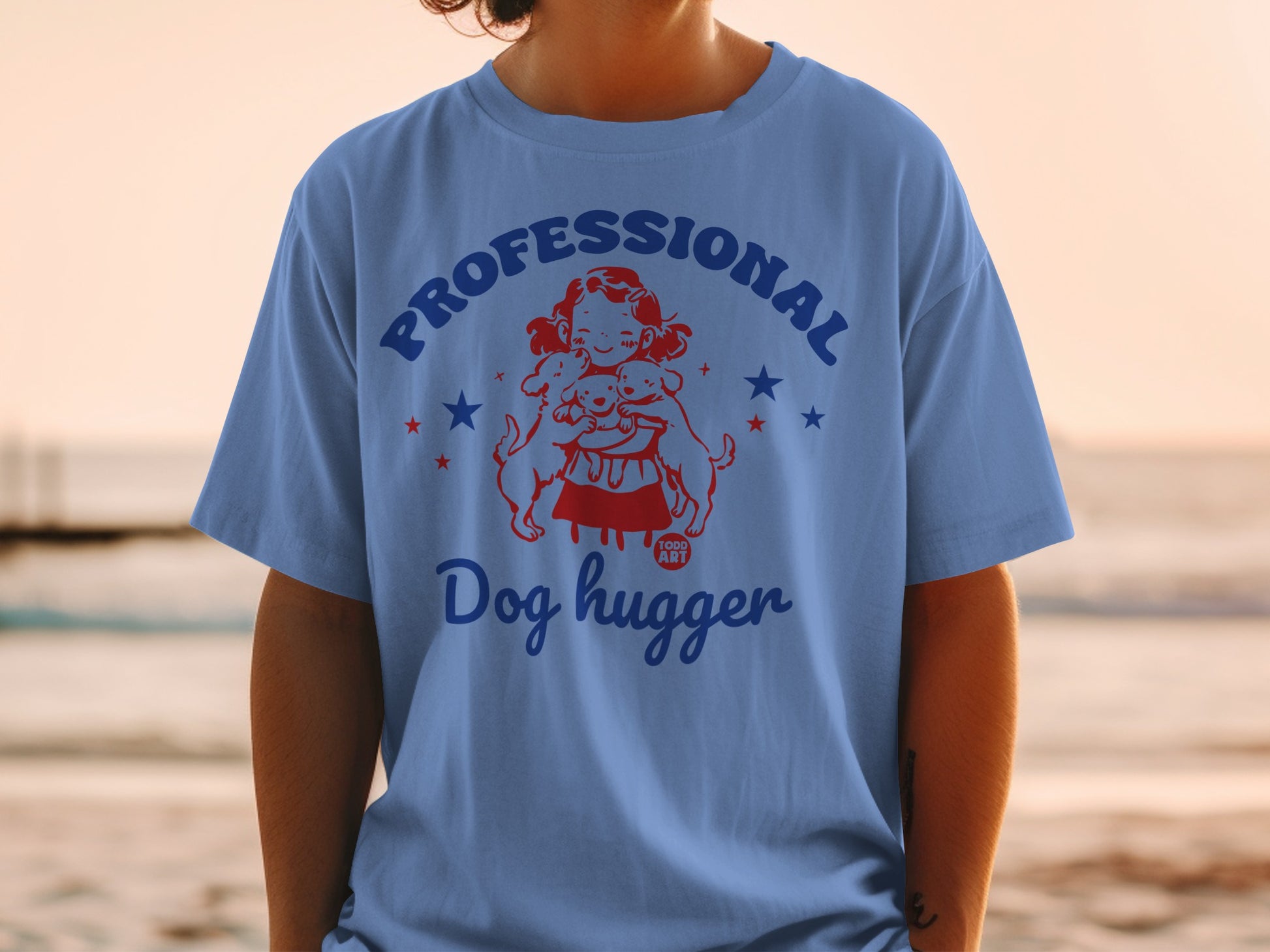 Professional Dog Hugger Graphic T-Shirt for Animal Lovers