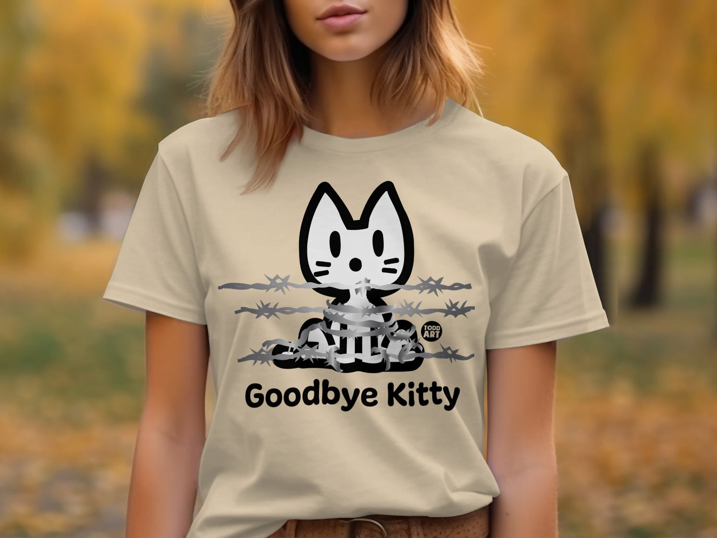 Funny Goodbye Kitty Graphic T Shirt for Cat Lovers