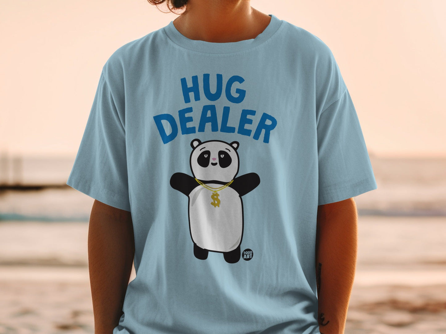 'Hug Dealer Panda Graphic Tee Cute Funny Shirt'