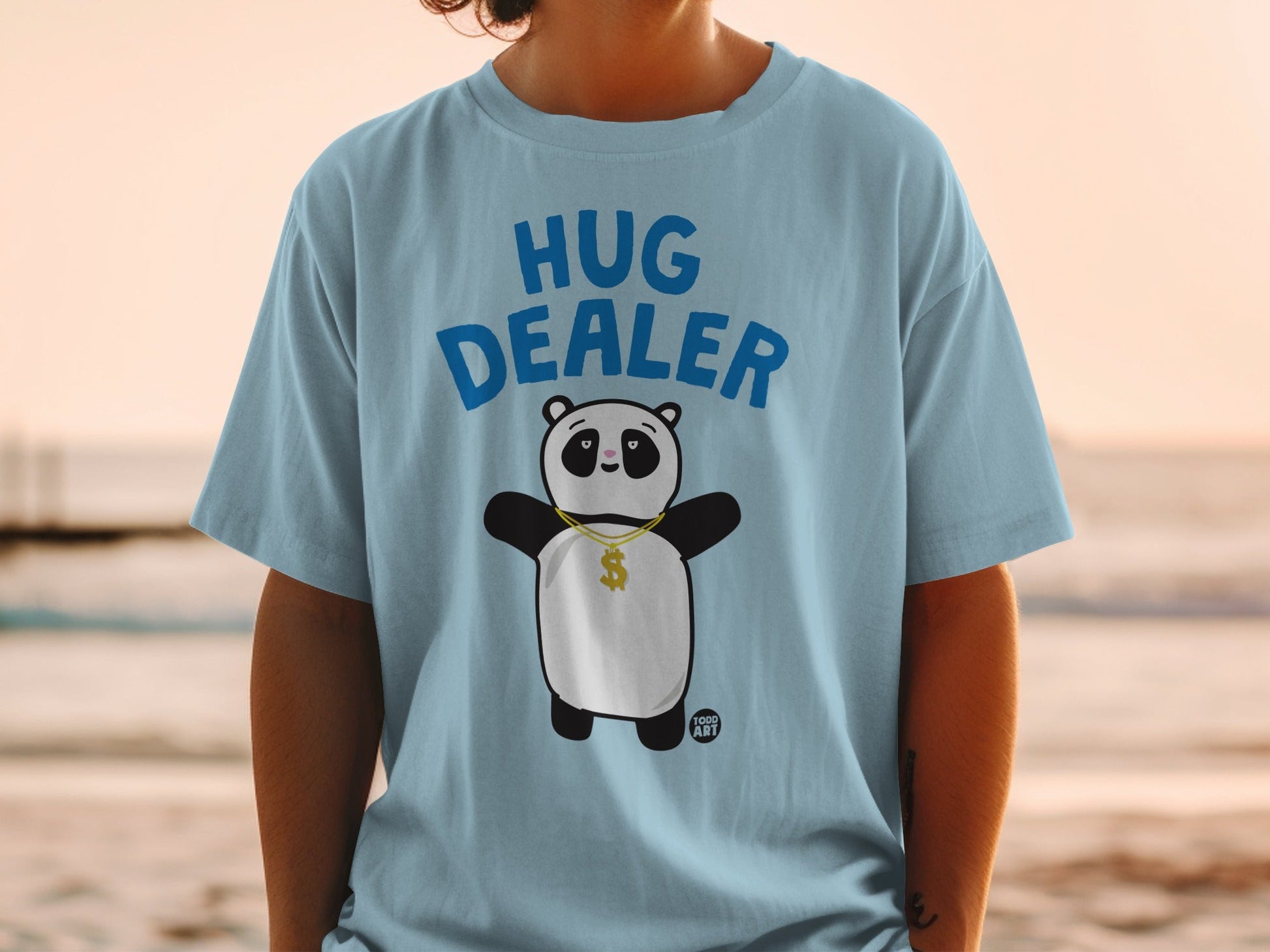 'Hug Dealer Panda Graphic Tee Cute Funny Shirt'