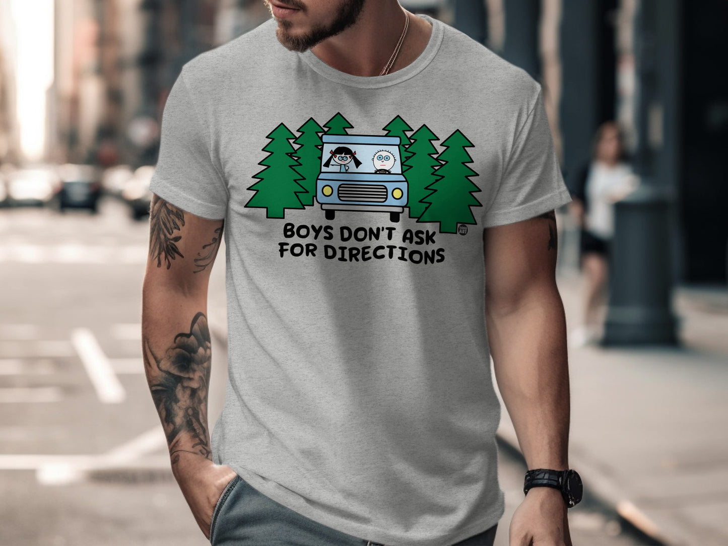 Boys Don't Ask For Directions Funny Graphic Tee