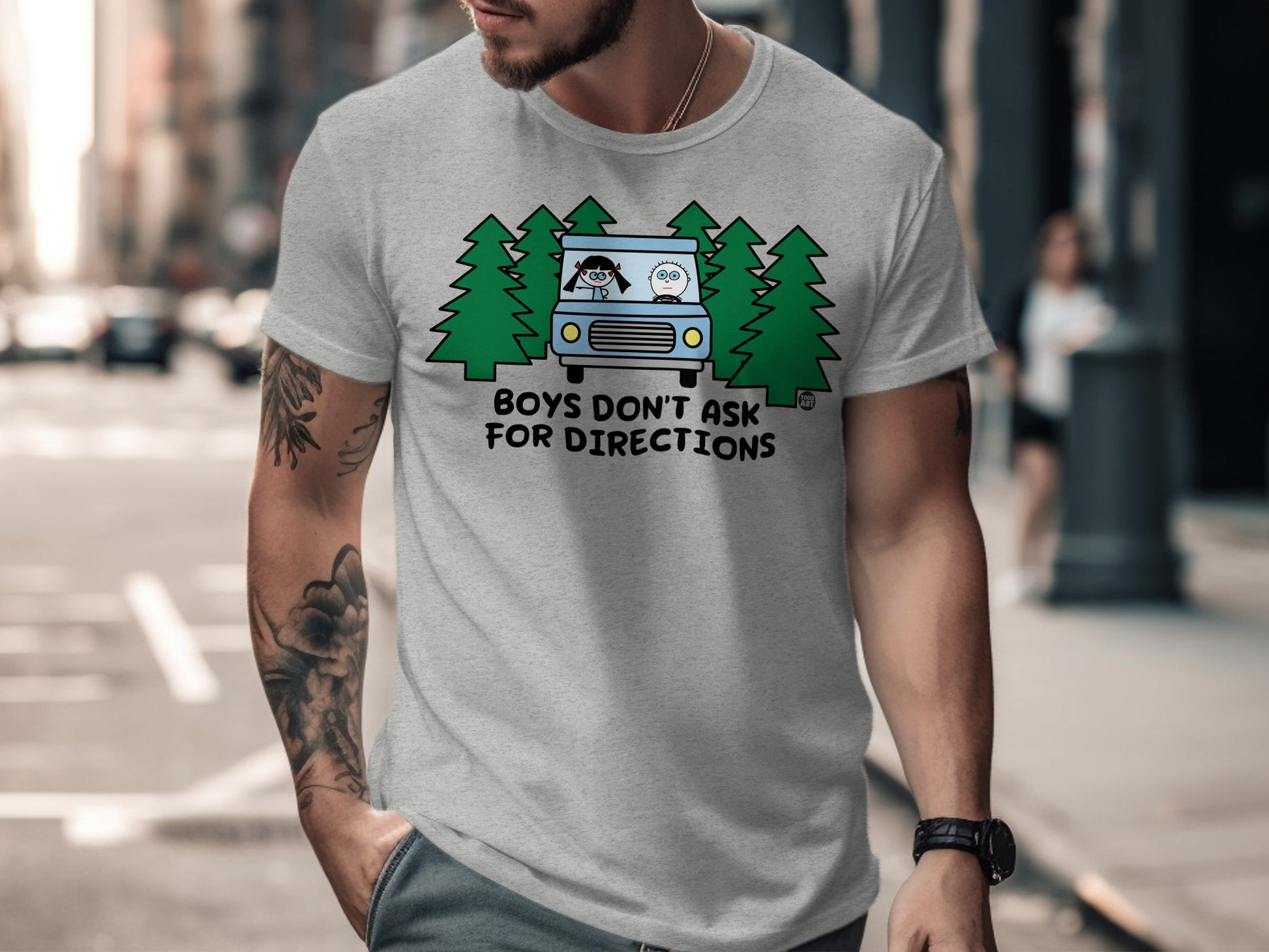 Boys Don't Ask For Directions Funny Graphic Tee