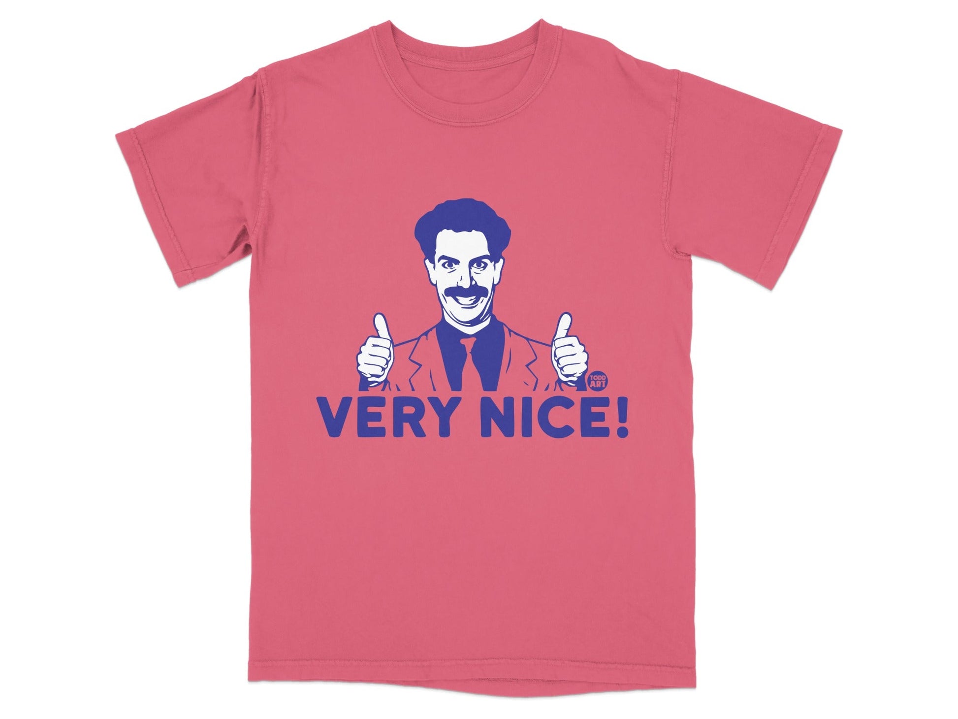 T-shirt with Borat giving two thumbs up and "VERY NICE!" text.