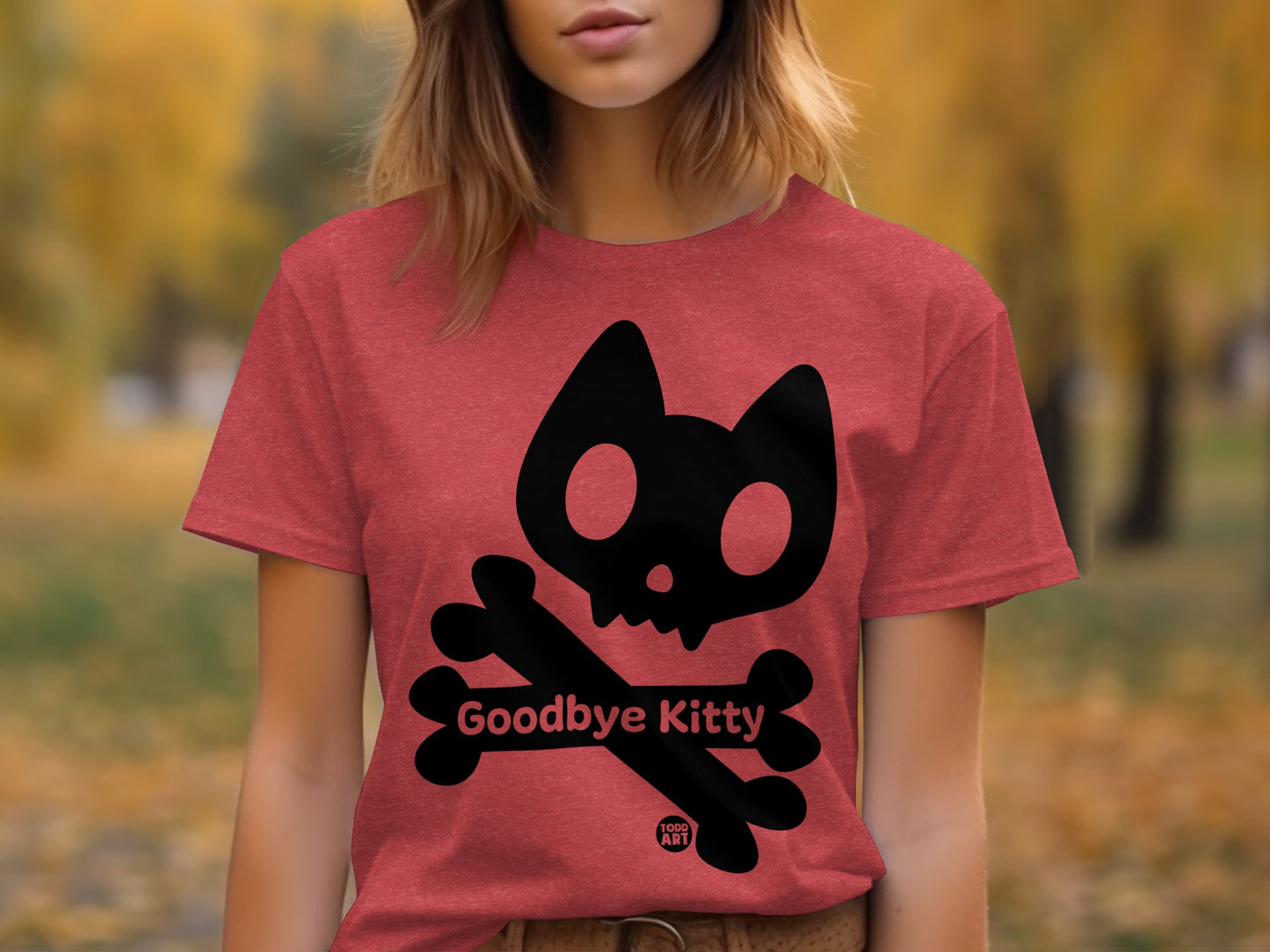 Goodbye Kitty Skull and Crossbones Graphic Shirt