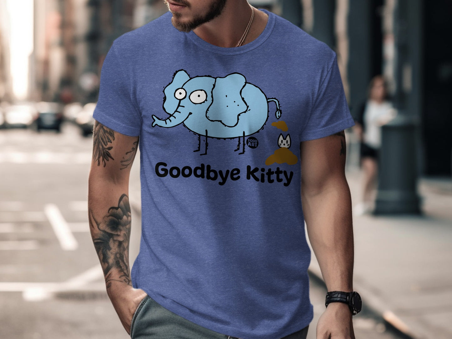 Goodbye Kitty Cute Elephant Graphic T-Shirt