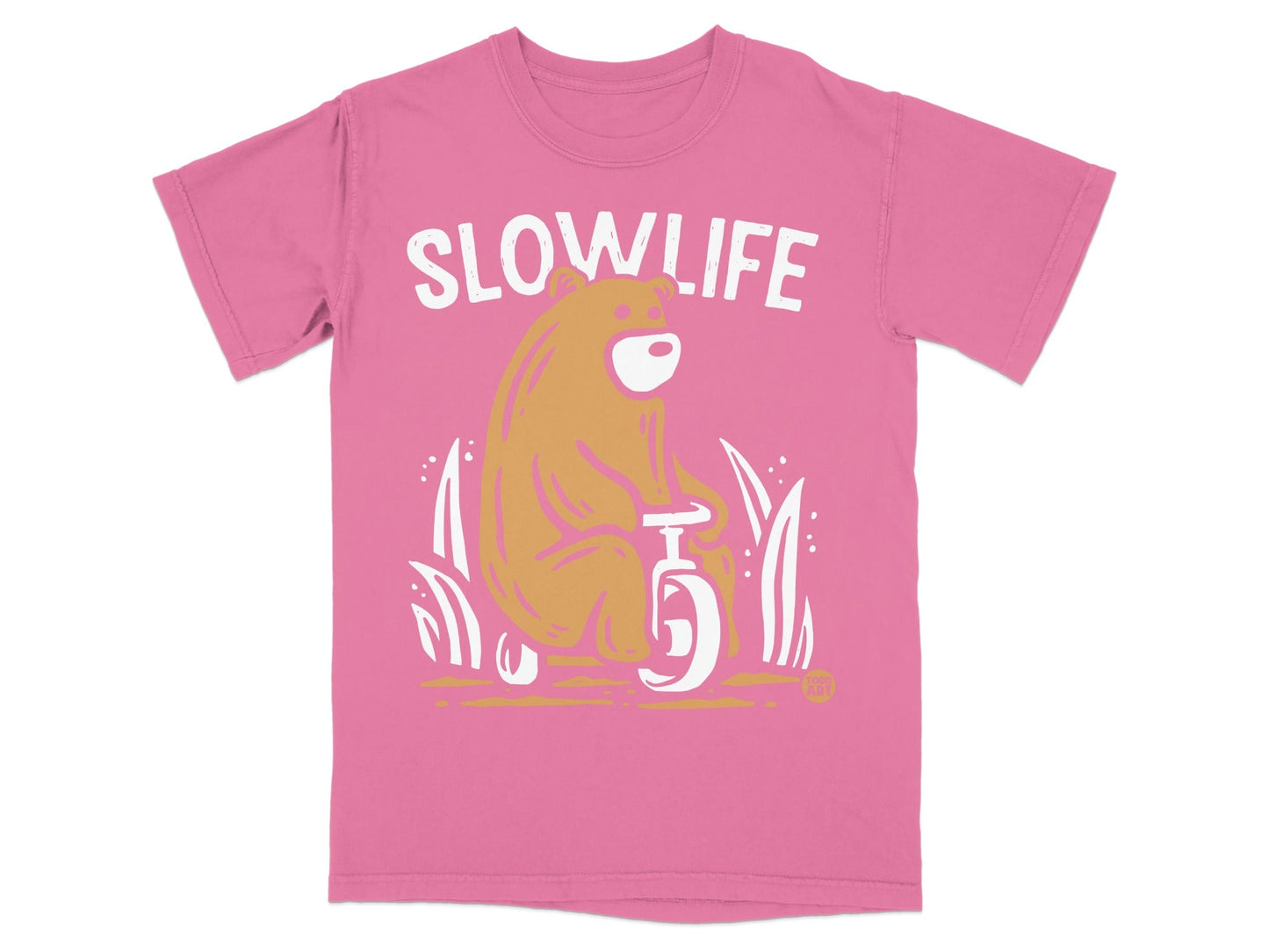 Pink Slow Life Bear Graphic Tee shirt