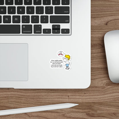 Cute Cartoon Sticker with Peace Sign and Funny Quote