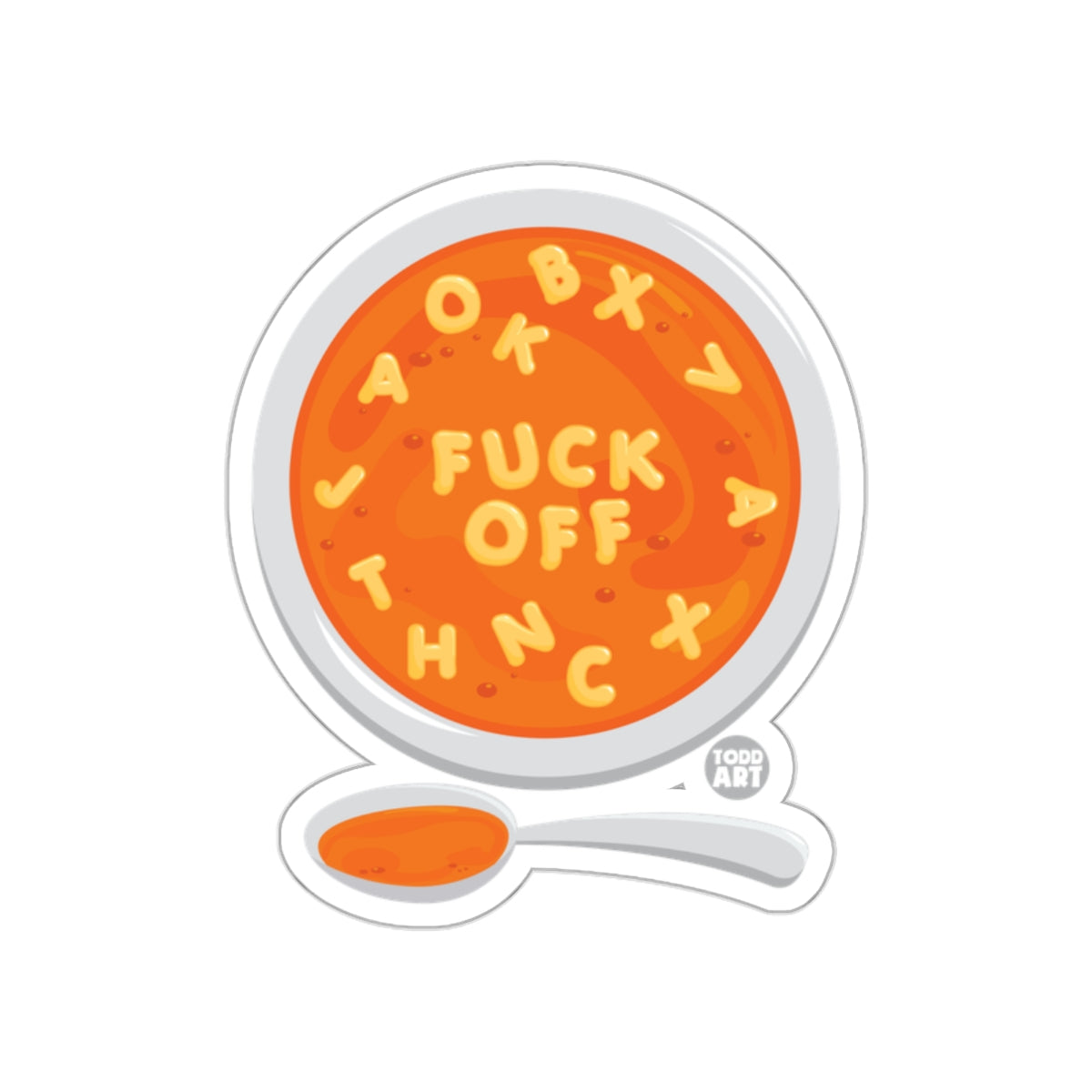 Fuck Off Spaghetti Alphabet Soup Sticker Product'