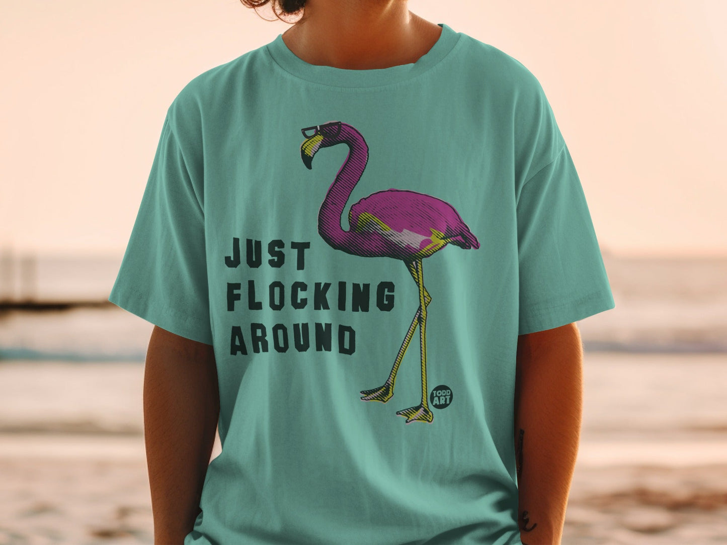 Just Flocking Around Flamingo Graphic T-shirt