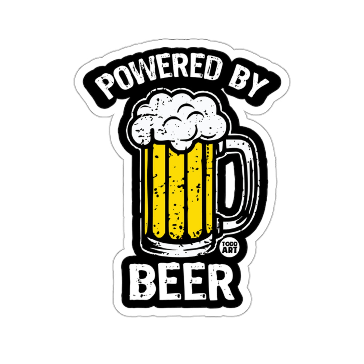 Powered by Beer Graphic Sticker for Craft Beer Lovers