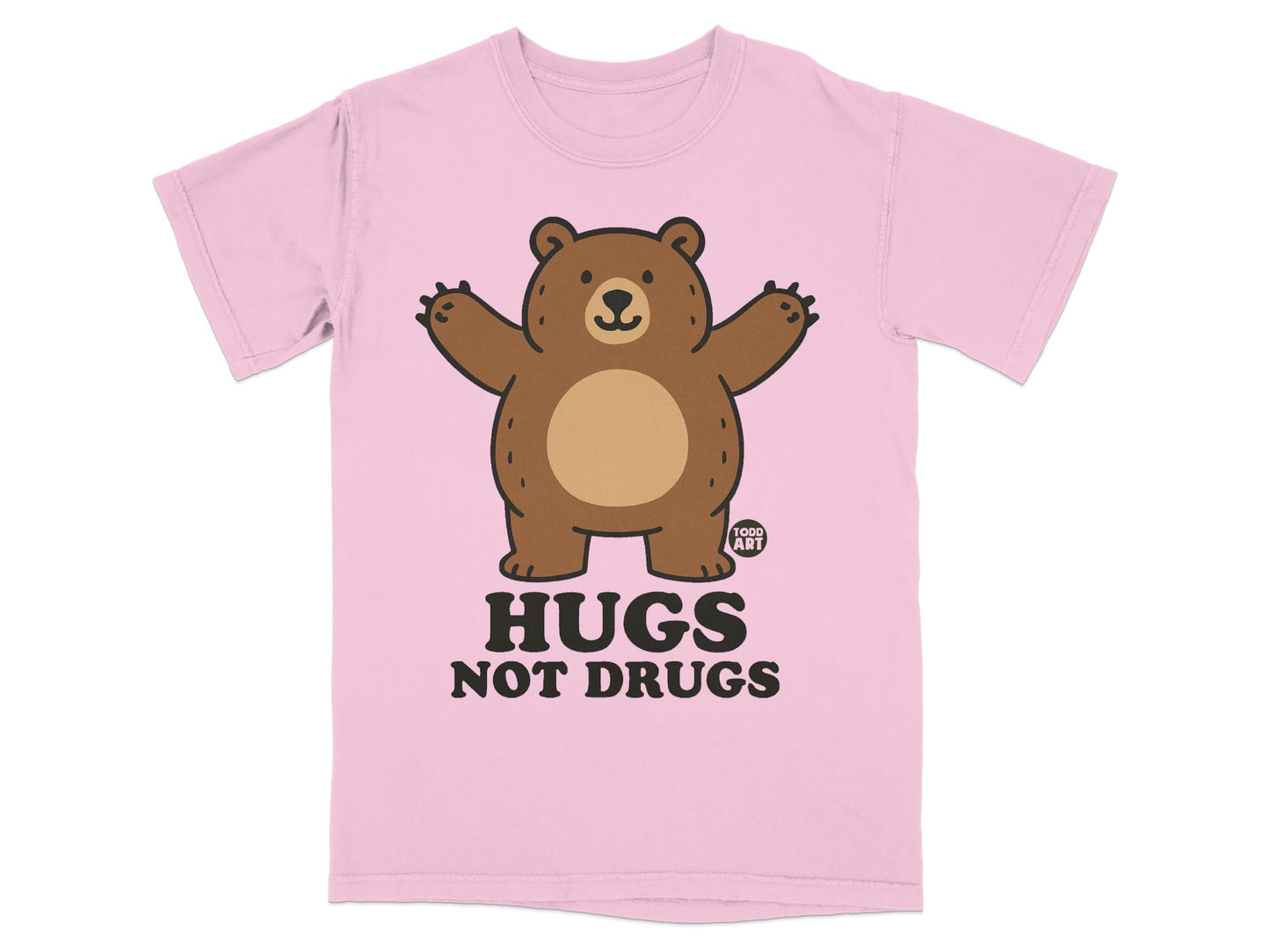 Hugs Not Drugs Cute Bear Graphic T-Shirt