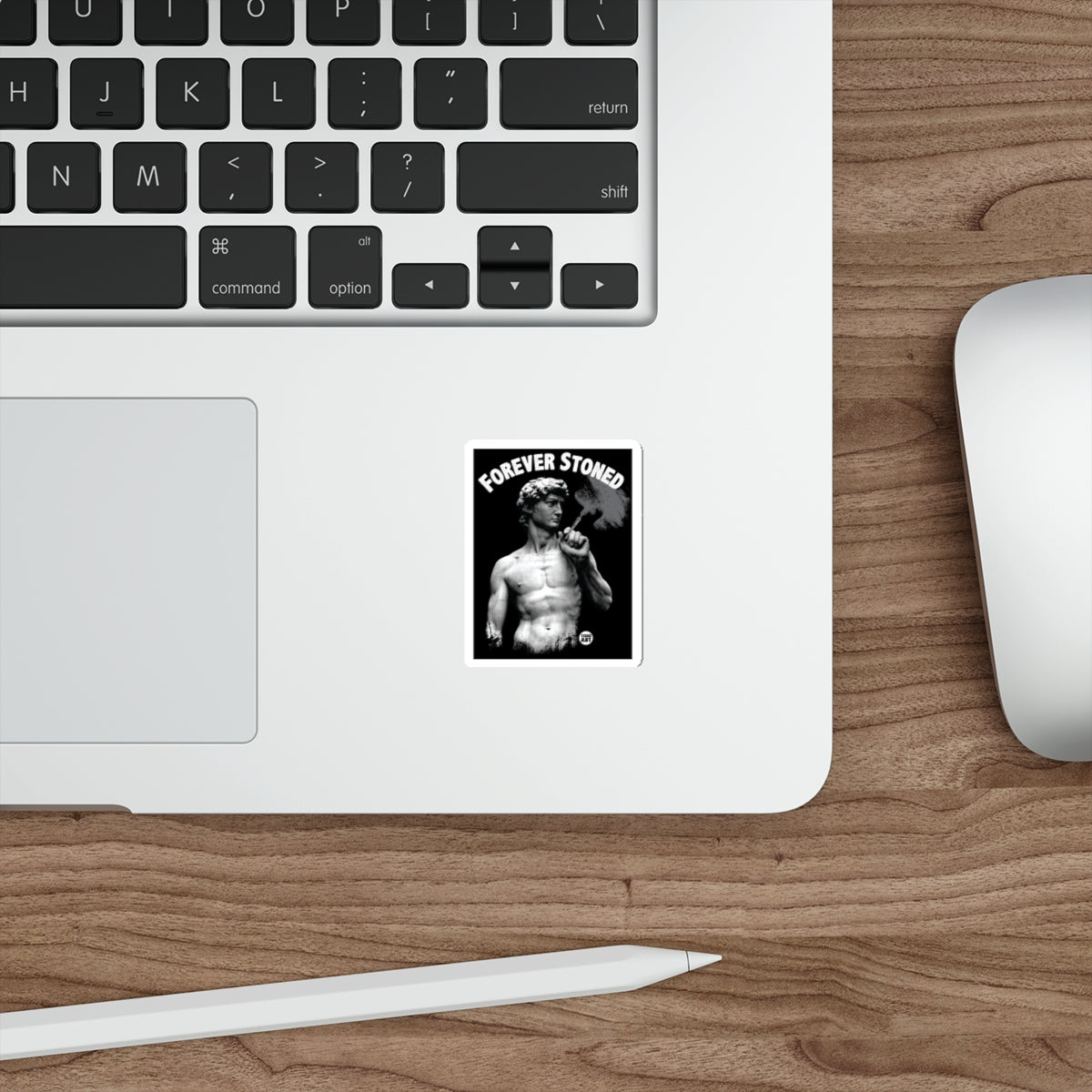 FOREVER STONED David Statue Smoking Sticker 