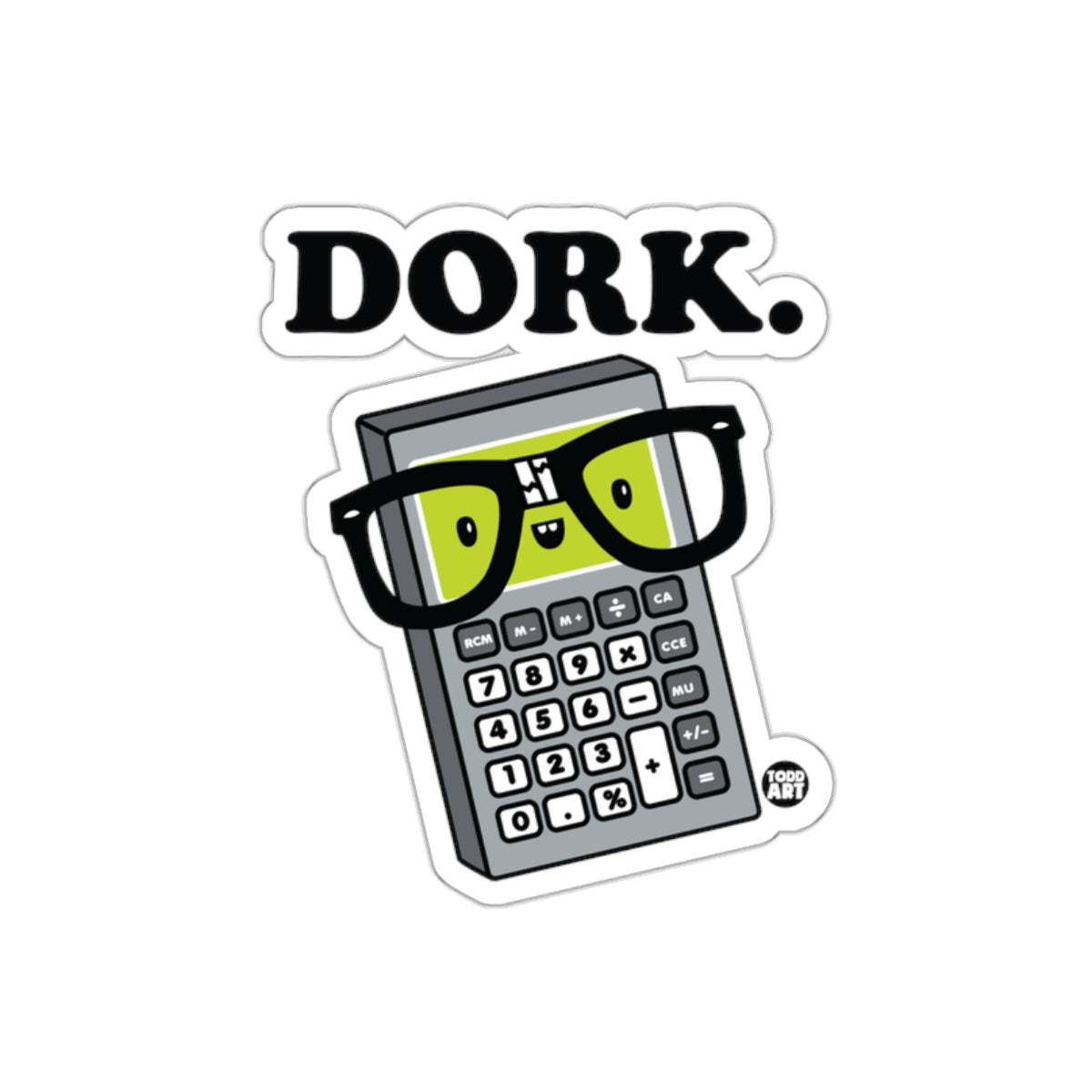 Dork Calculator Wearing Glasses Funny Math Geek sticker