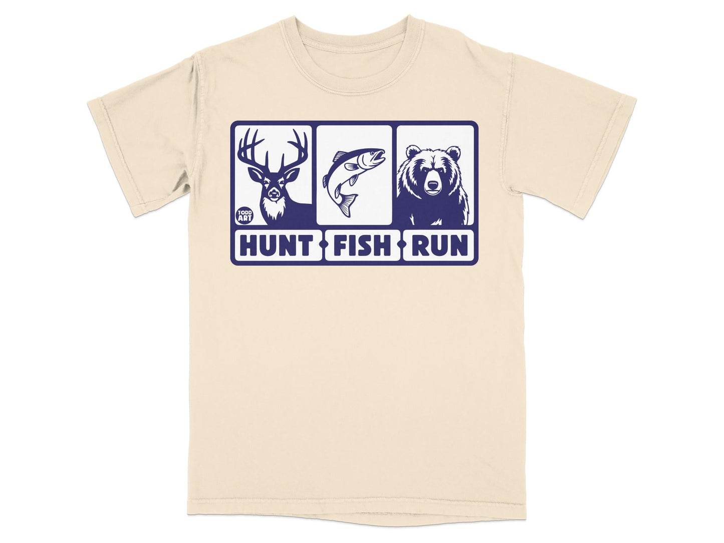 Hunt Fish Run Graphic Outdoor Adventure T-Shirt