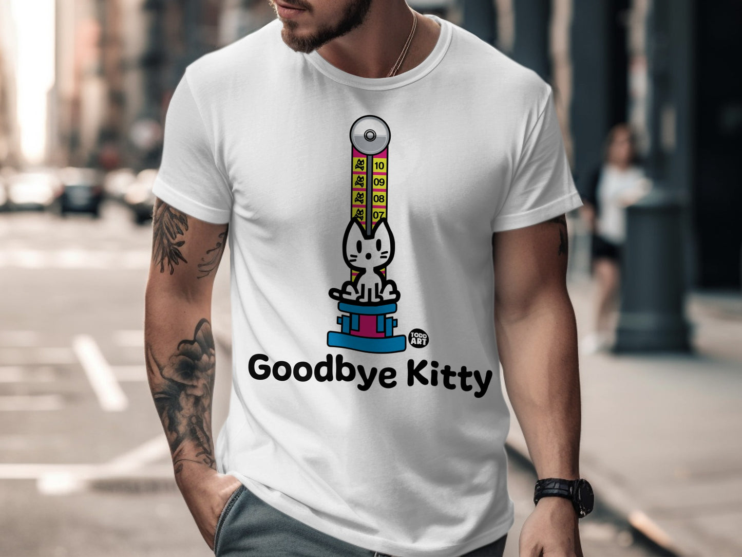 Funny Goodbye Kitty Graphic T-Shirt