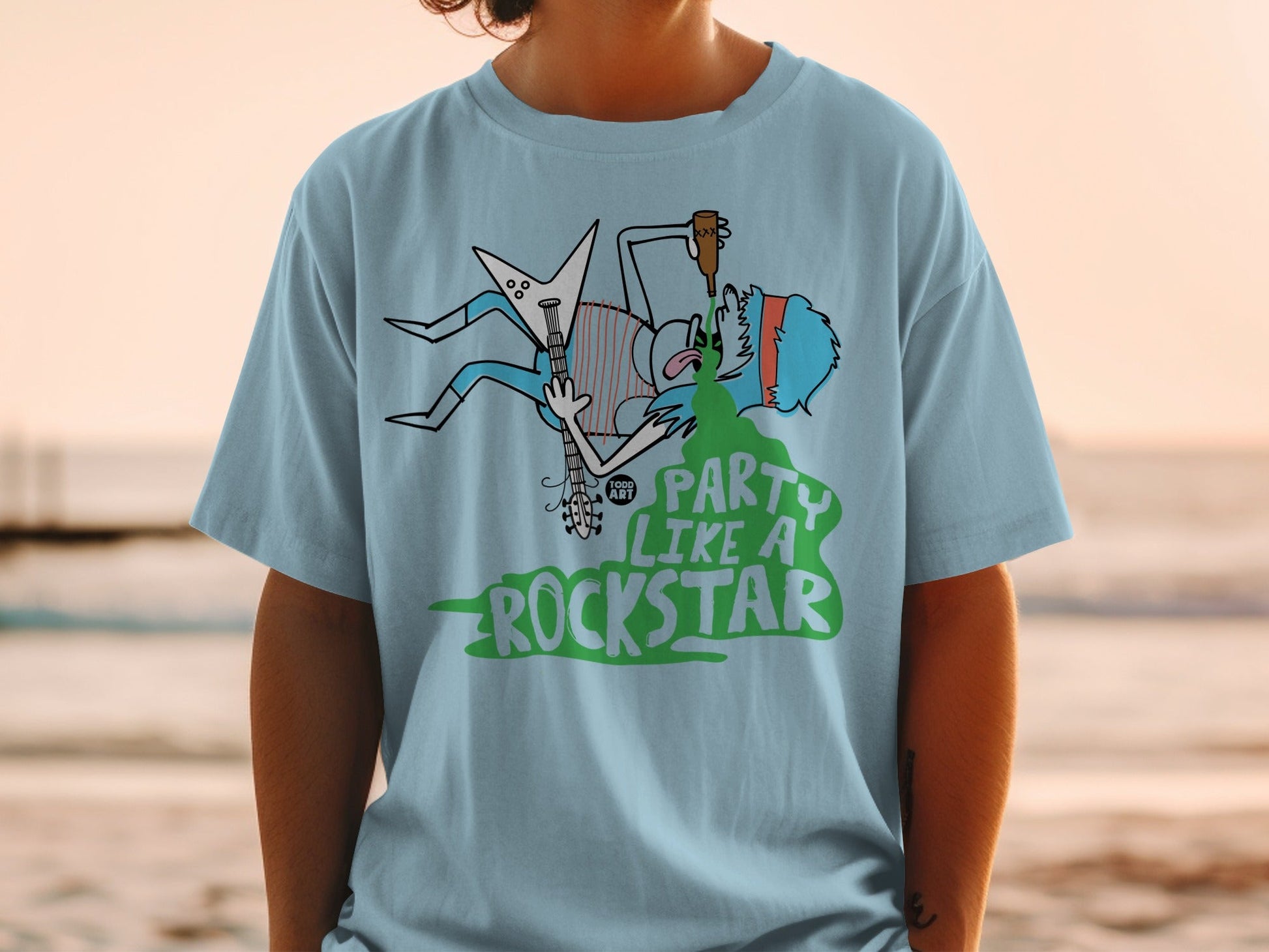 Party Like a Rockstar Graphic Tee Shirt