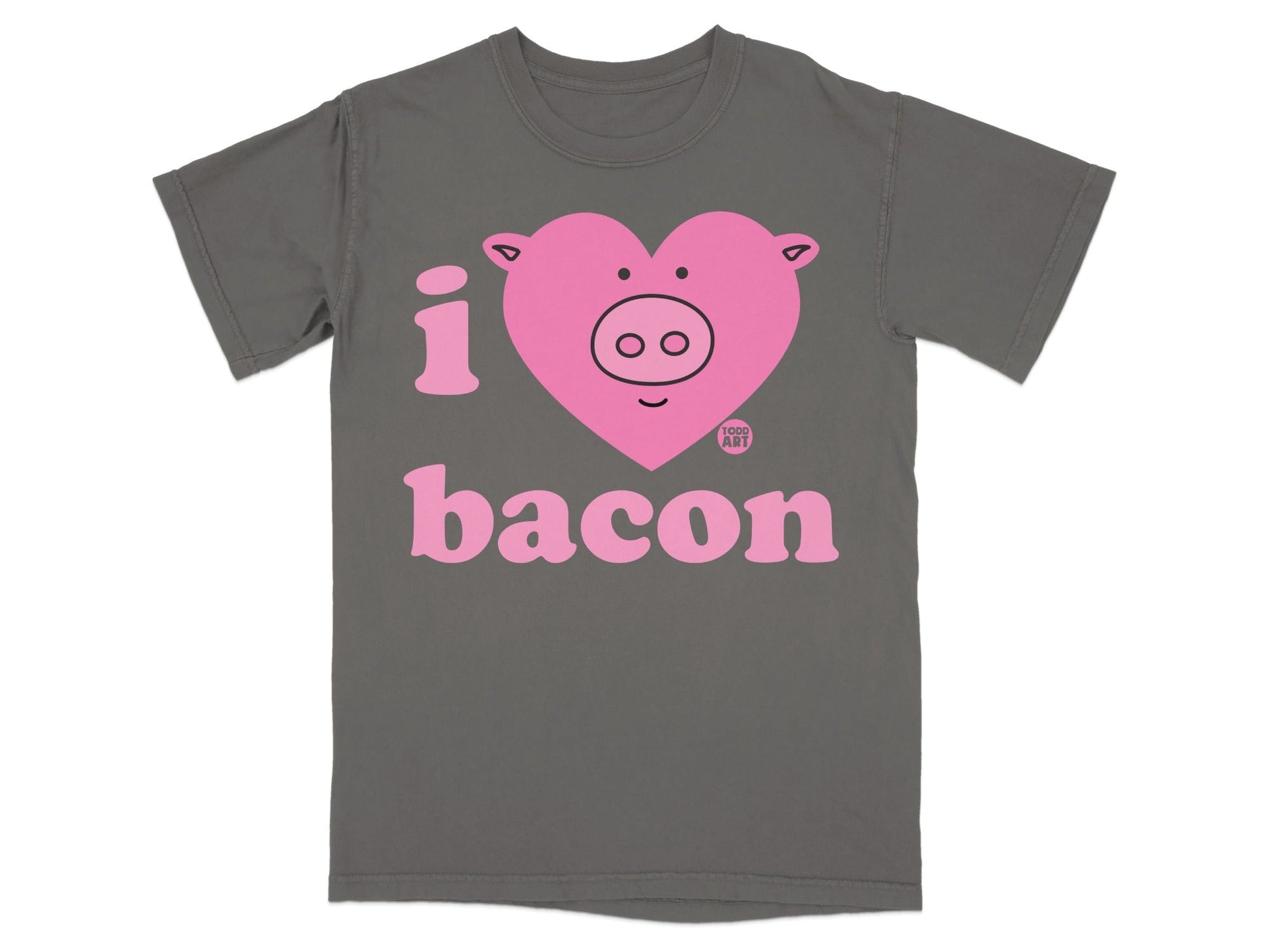 I Heart Bacon Cute Pig Graphic T-Shirt for Food Lovers