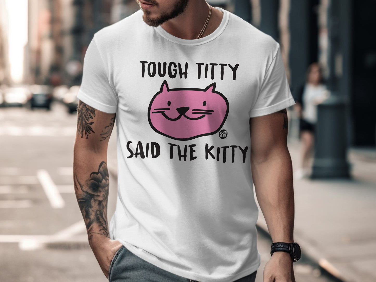 Tough Titty Said The Kitty Graphic T-Shirt