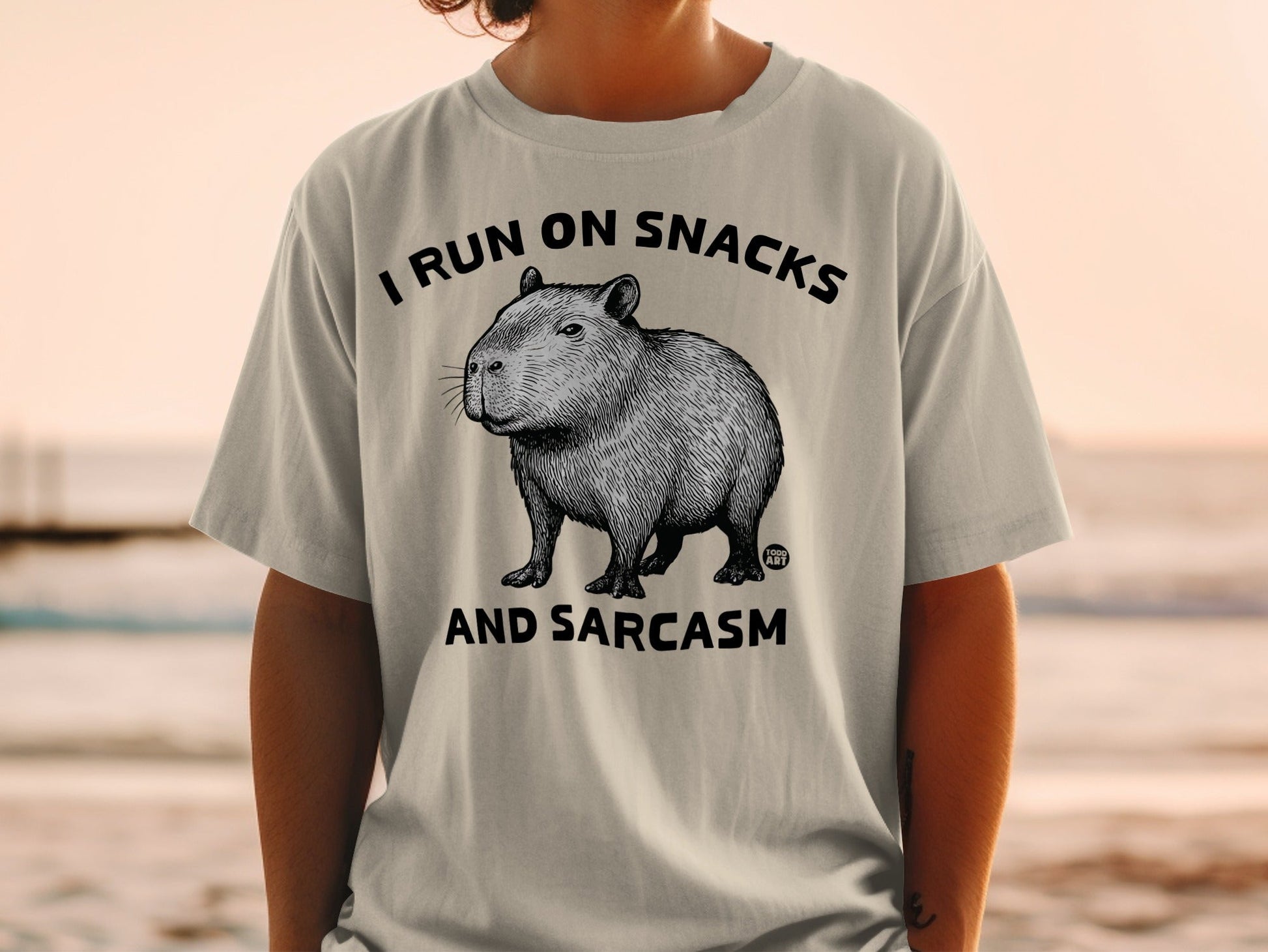 I Run on Snacks and Sarcasm Funny Animal T-shirt