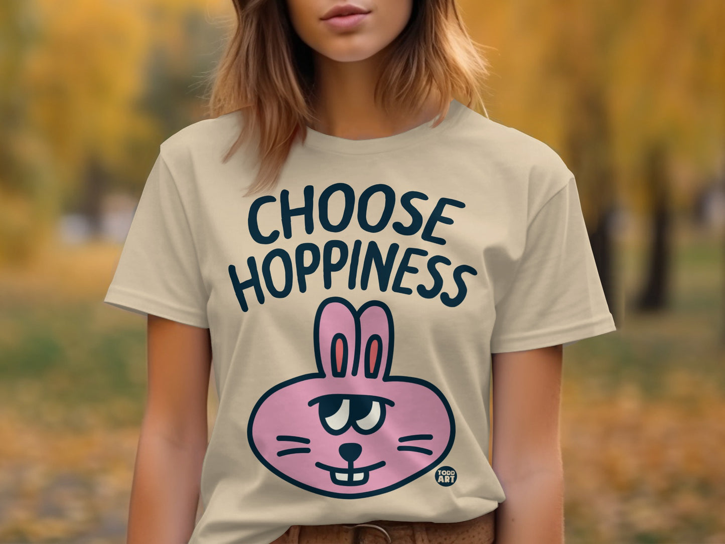 Choose Hoppiness Bunny Graphic Tee Shirt