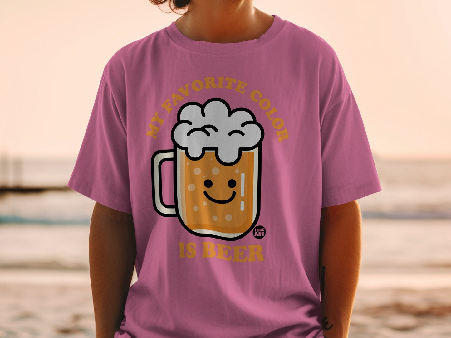 My Favorite Color Is Beer Funny Graphic T-Shirt